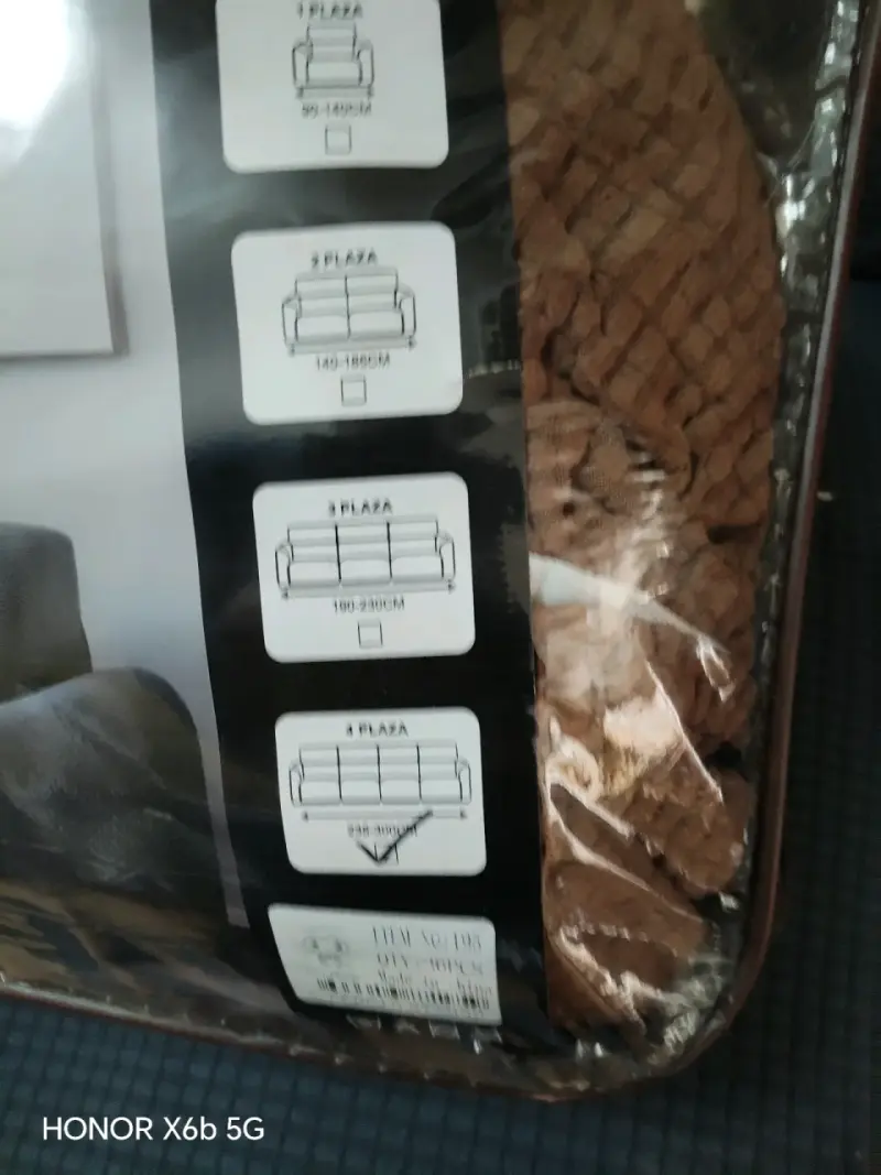 Funda elástica para sofá 4 plazas color marrón - 1