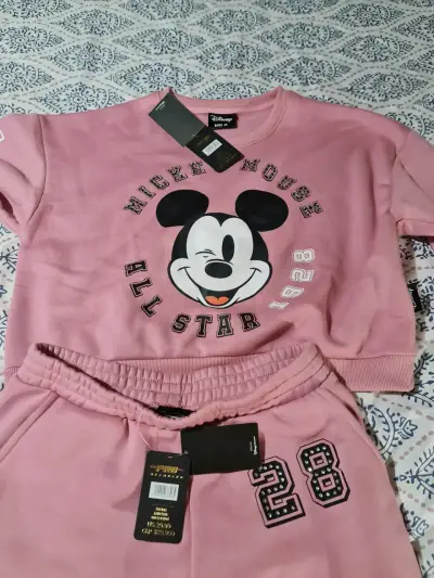 Conjunto de polerón y pantalón Mickey Mouse rosa - miniatura 1