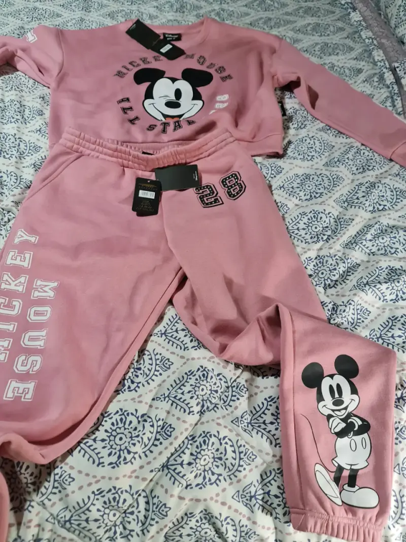 Conjunto de polerón y pantalón Mickey Mouse rosa - 2