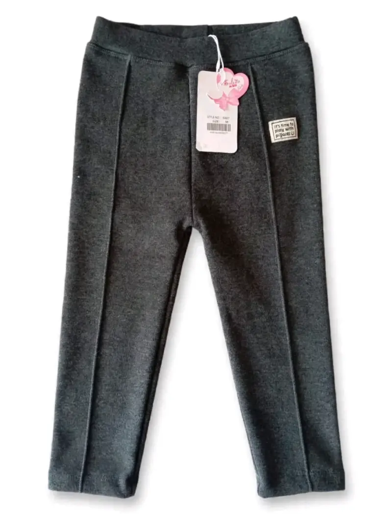 Pantalones de bebé gris oscuro con etiqueta - 1