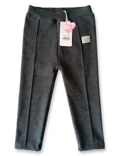 Pantalones de bebé gris oscuro con etiqueta - miniatura 1