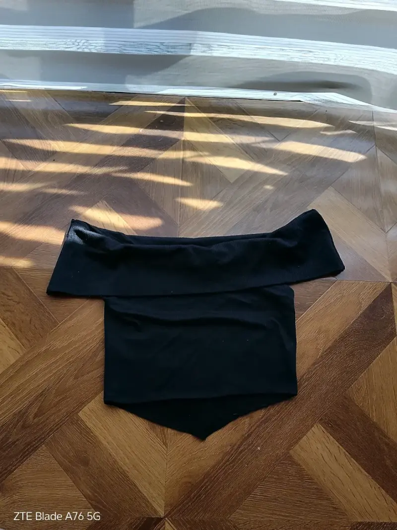Top negro sin hombros JJO para mujer - 2