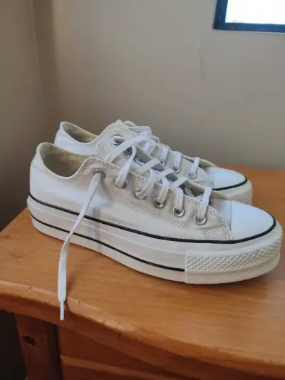 Zapatillas blancas de lona Converse All Star - miniatura 1
