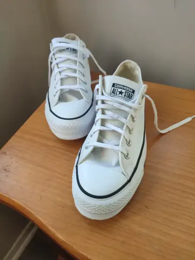 Zapatillas blancas de lona Converse All Star - miniatura 2