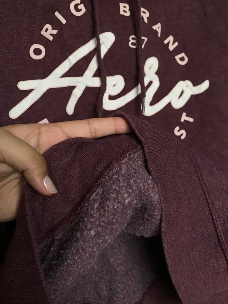 Polerón con capucha Aeropostale burdeos, talla M - 3