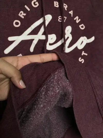 Polerón con capucha Aeropostale burdeos, talla M - miniatura 3