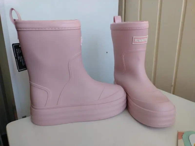 Botas de lluvia rosas para mujer