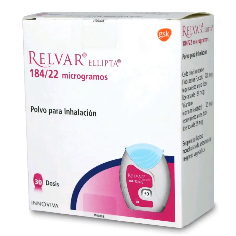 Inhalador Relvar Ellipta 184/22 mcg 30 dosis