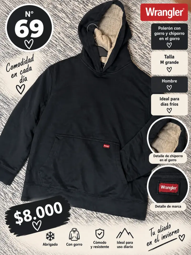 Polerón Wrangler con chiporro para hombre