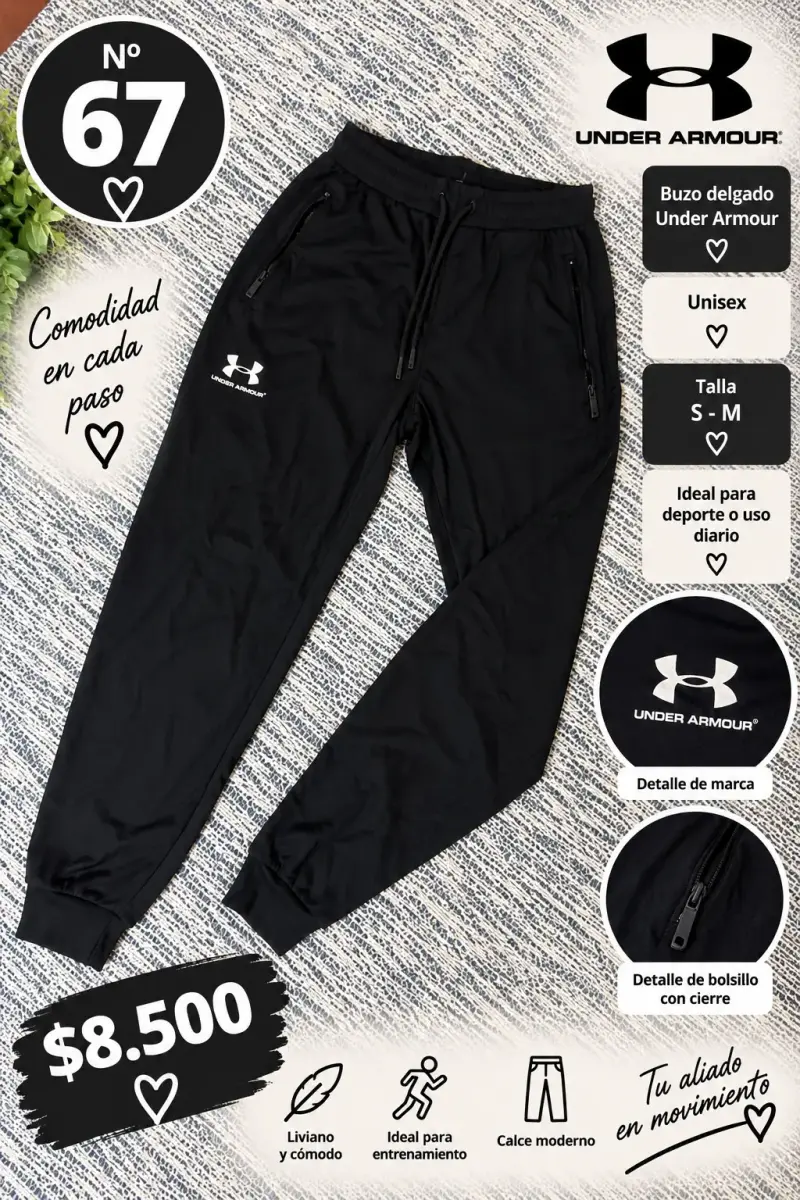 Pantalón deportivo unisex Under Armour negro