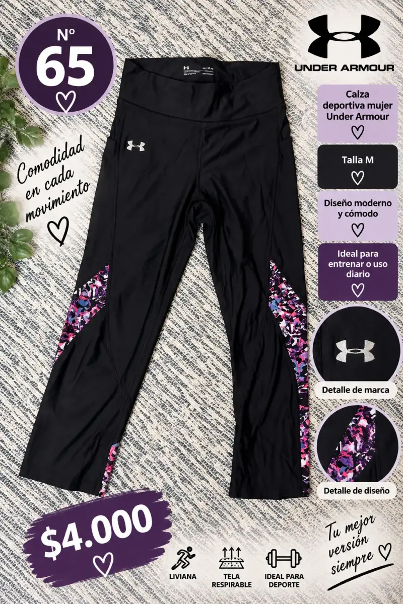 Calza deportiva mujer Under Armour negra