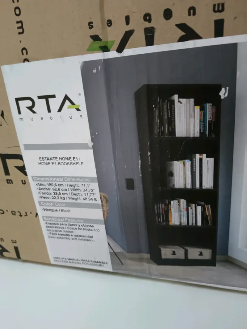 Estante de libros RTA Home E1 color negro - 1