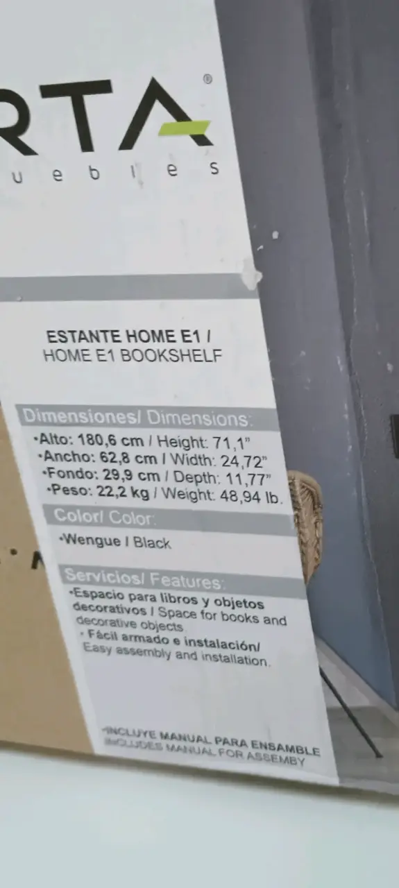 Estante de libros RTA Home E1 color negro - 2
