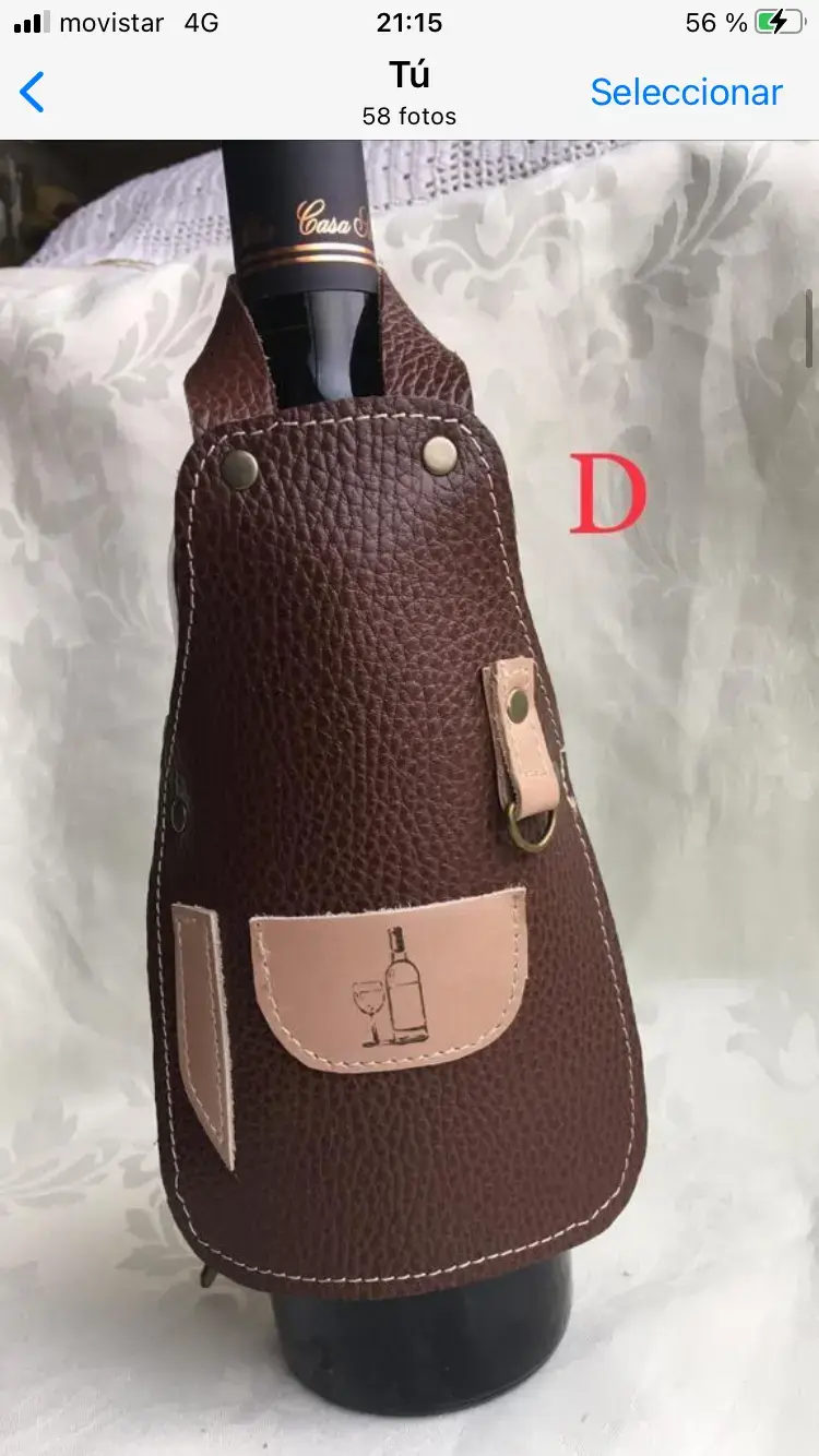 Delantales de cuero para botellas de vino - 4