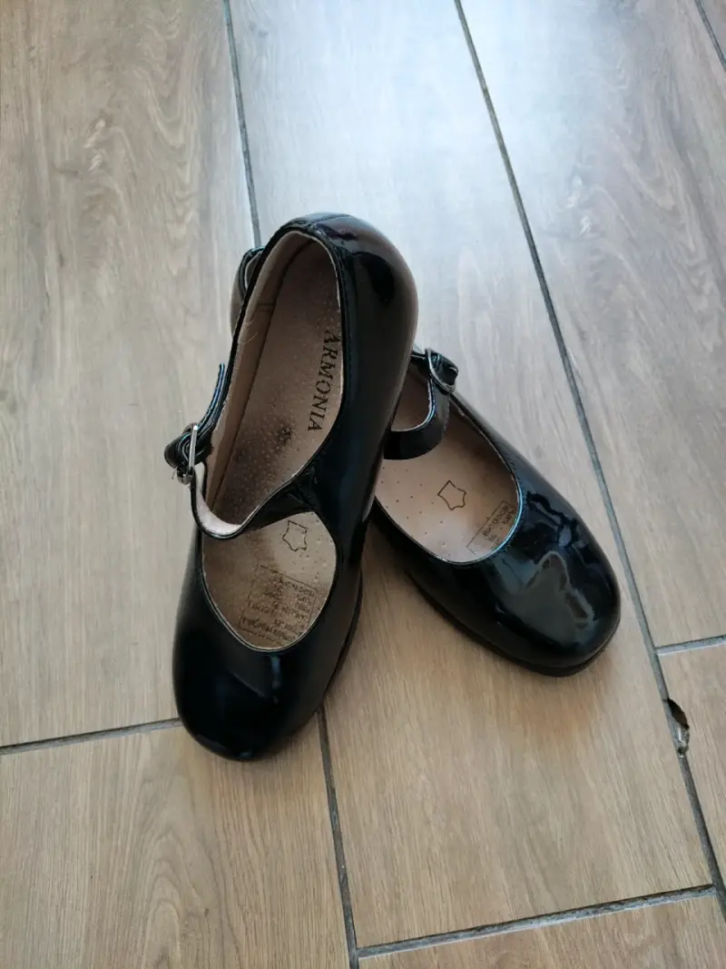 Zapatos de charol negro para niña con hebilla#35 - 2