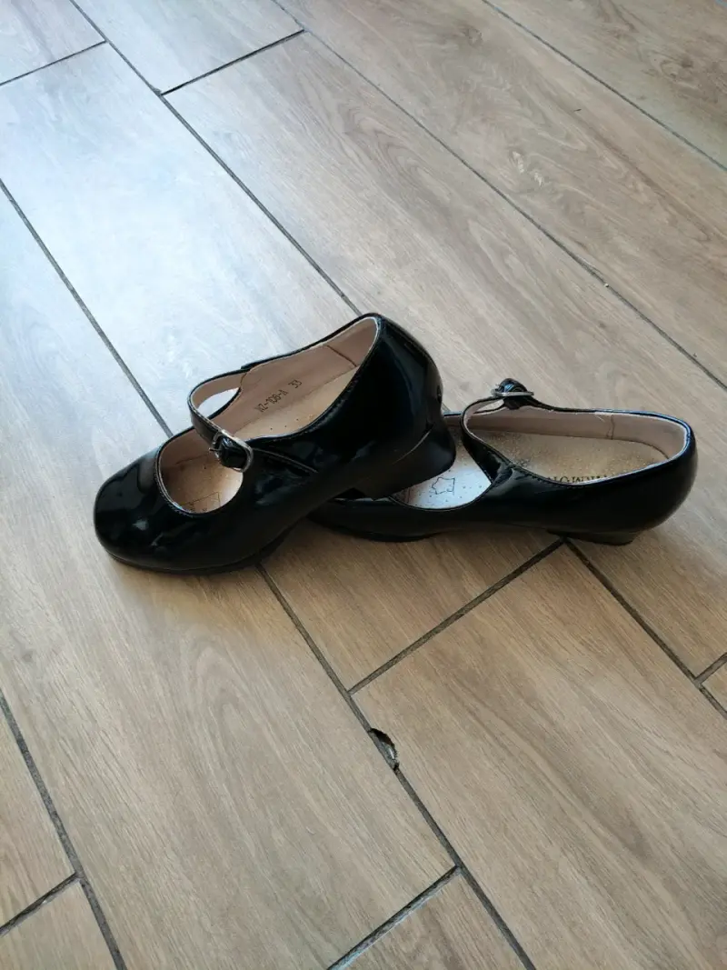 Zapatos de charol negro para niña con hebilla#35 - 5