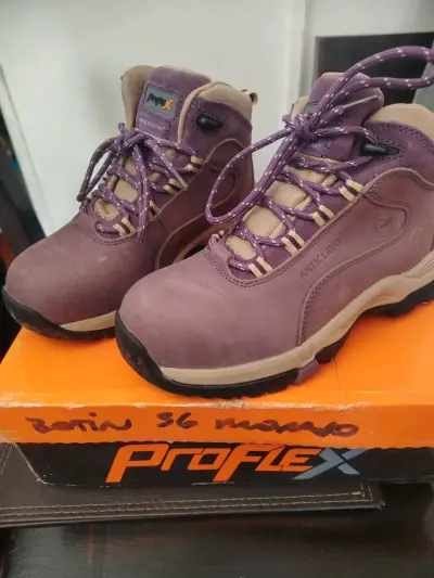 Botas de montaña impermeables Proflex moradas - miniatura 3
