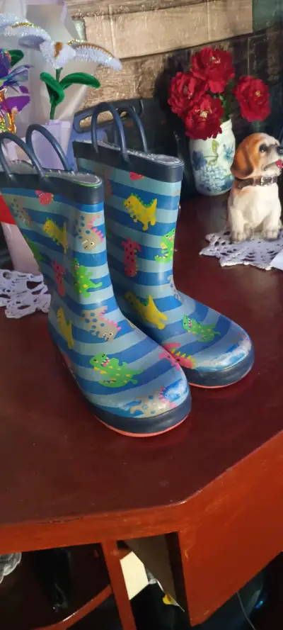 Botas de lluvia infantiles unicornio rosadas - miniatura 1