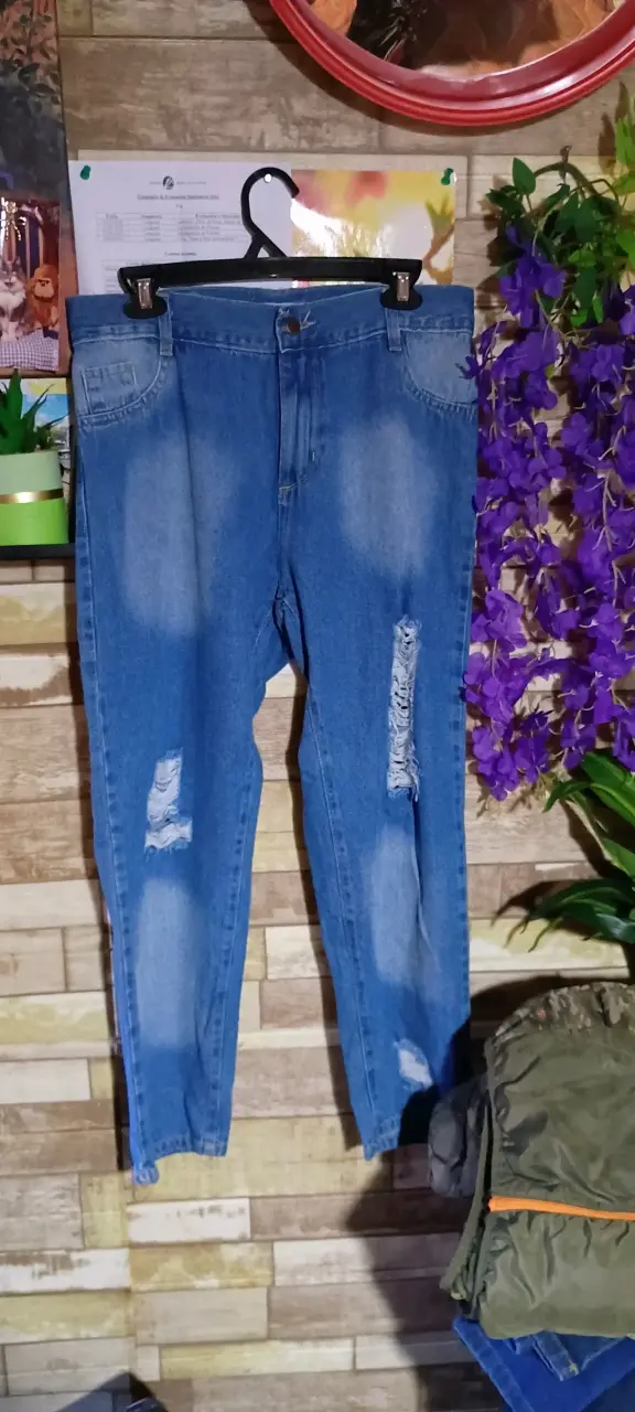 Jeans de Mujer Yajum Desgastados Talla 42 - 1