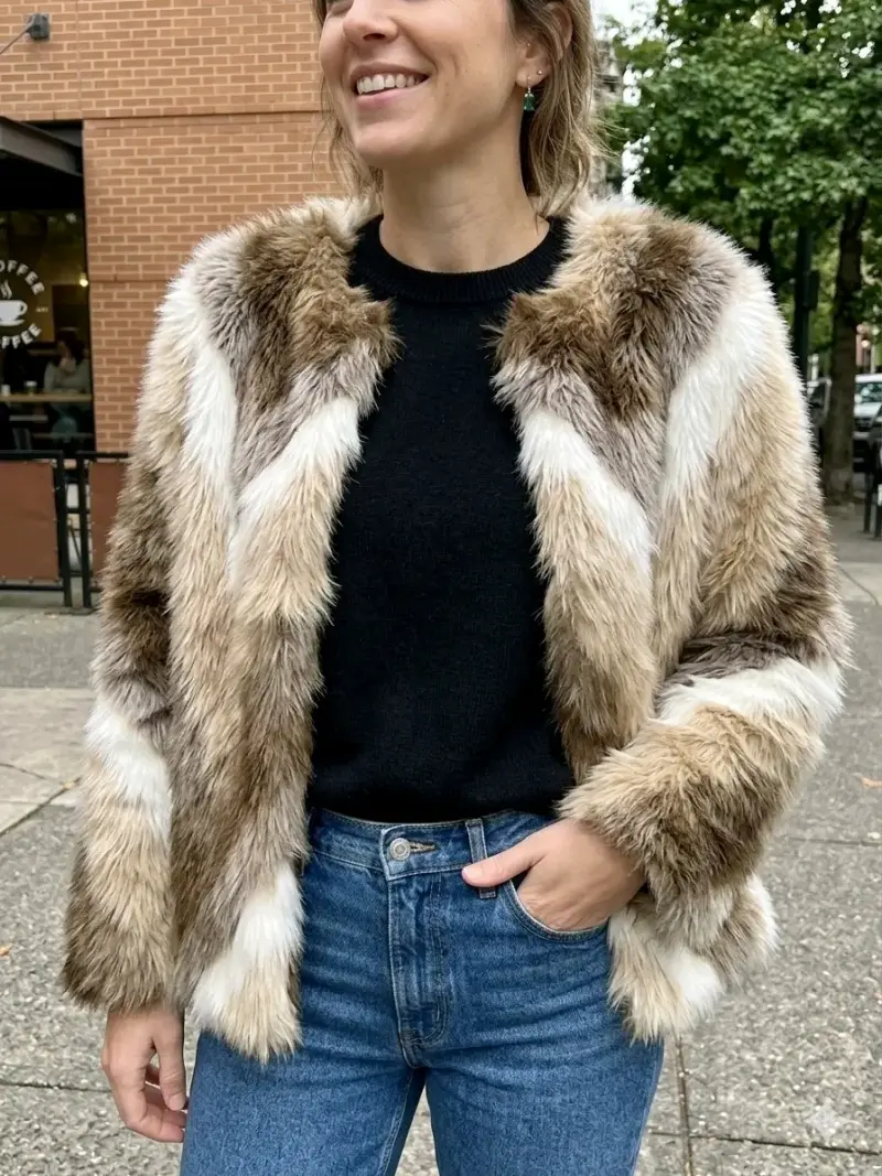 Chaqueta de piel sintética Alfani para mujer - 1