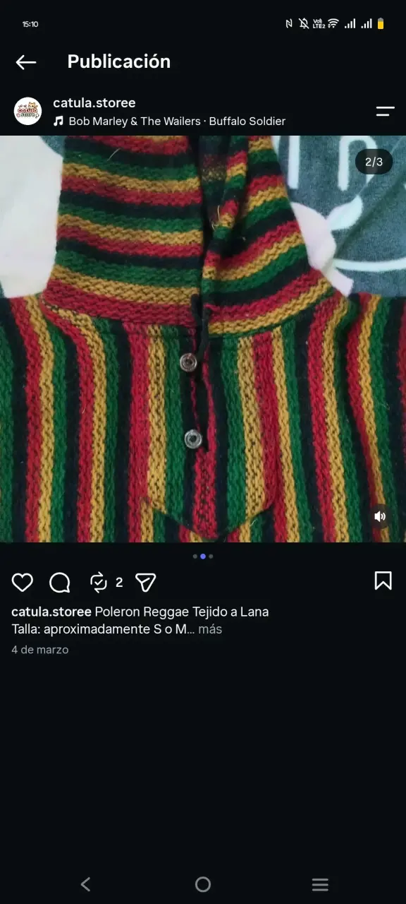 Polerón Reggae Tejido a Lana Multicolor - 2
