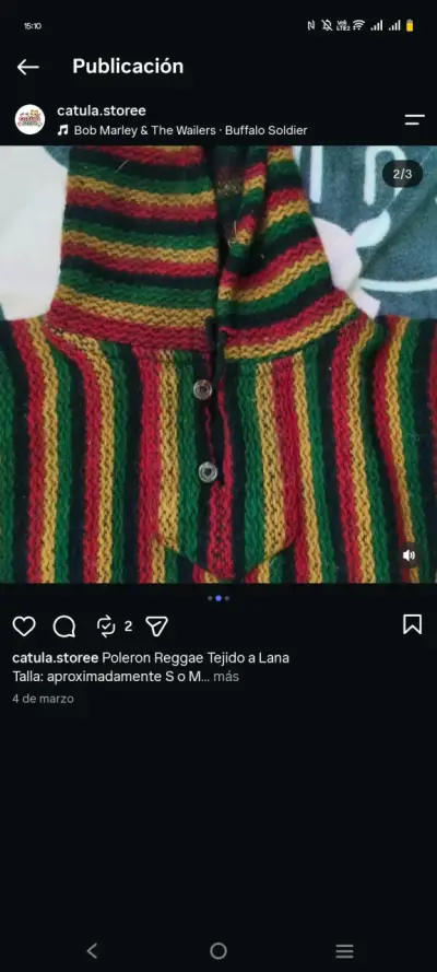 Polerón Reggae Tejido a Lana Multicolor - miniatura 2