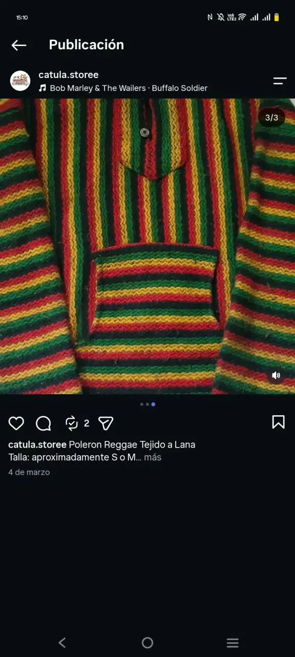 Polerón Reggae Tejido a Lana Multicolor - 3