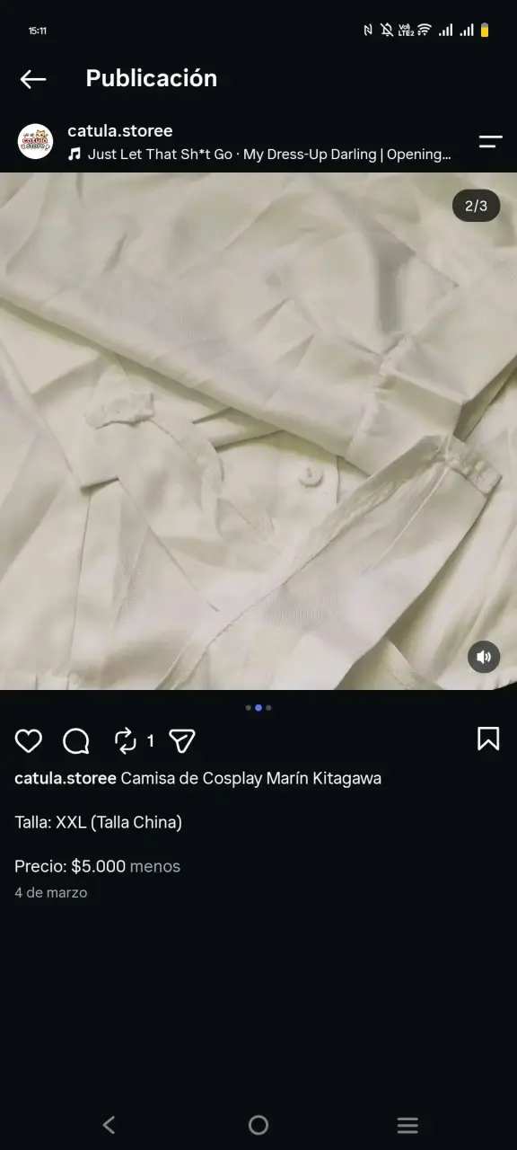 Camisa de cosplay blanca talla XXL - 2