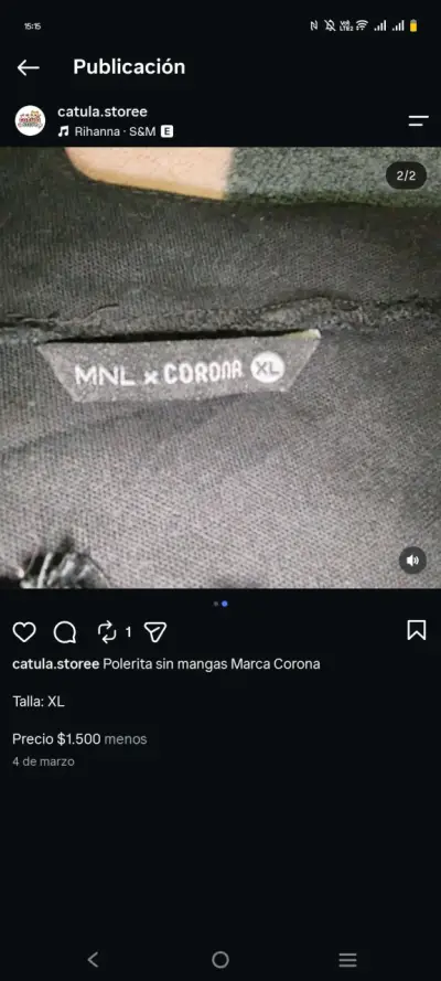 Polera sin mangas negra MNL x Corona - miniatura 2