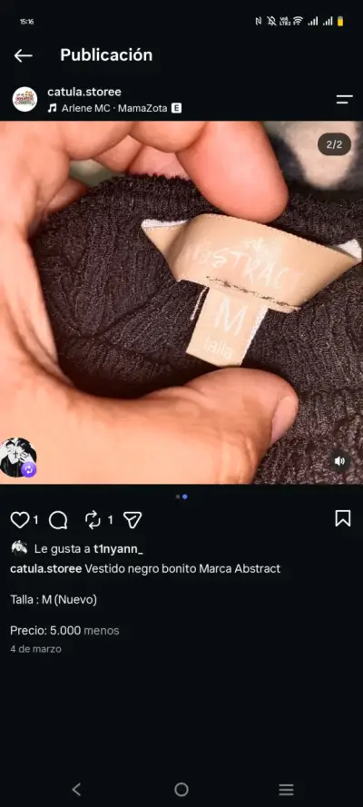 Vestido negro elegante talla M - miniatura 2