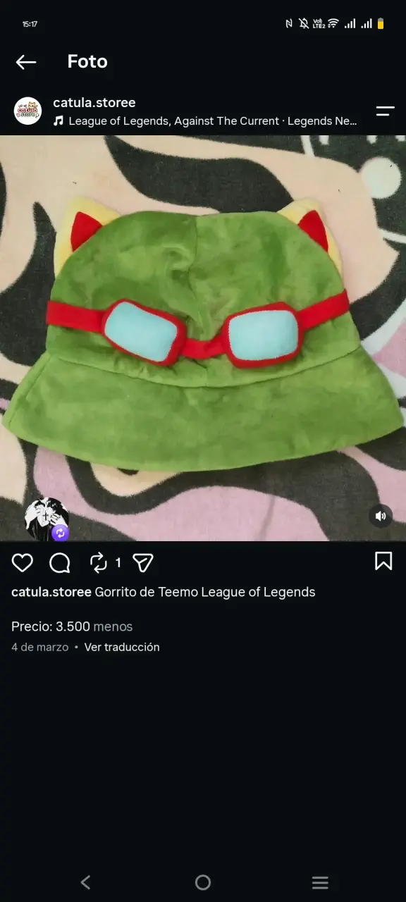 Gorro de Teemo League of Legends verde - 2