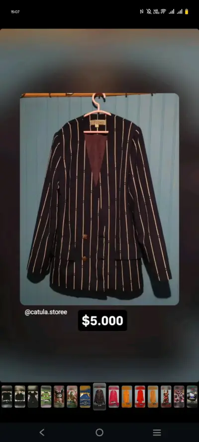 Blazer a rayas para mujer talla 42 - miniatura 1