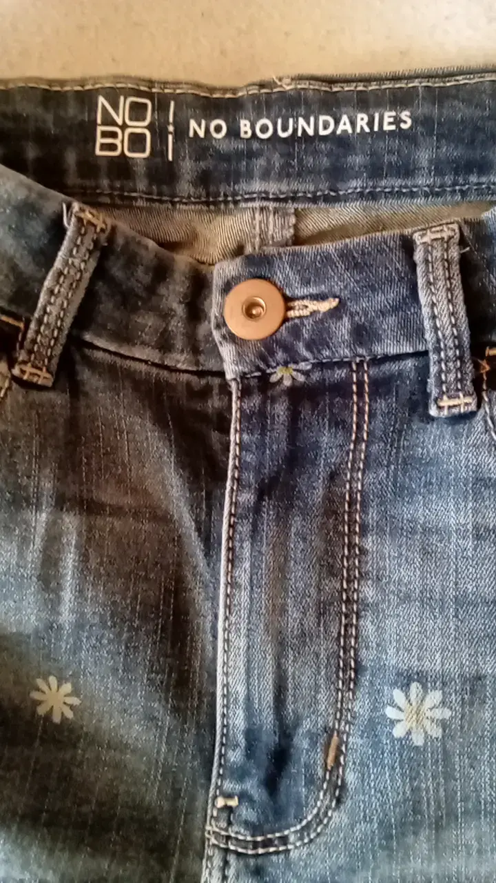 Jeans No Boundaries con flores bordadas - 3