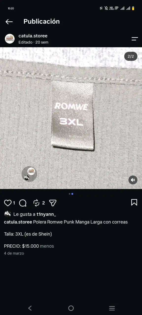 Polera Romwe Punk Negra con Correas - 2