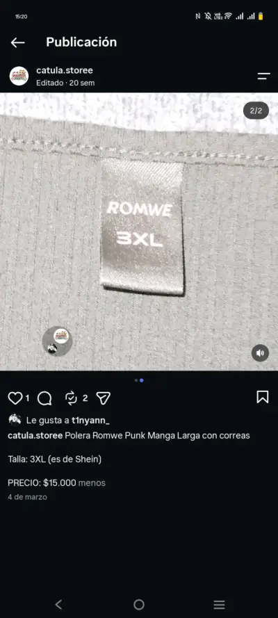 Polera Romwe Punk Negra con Correas - miniatura 2