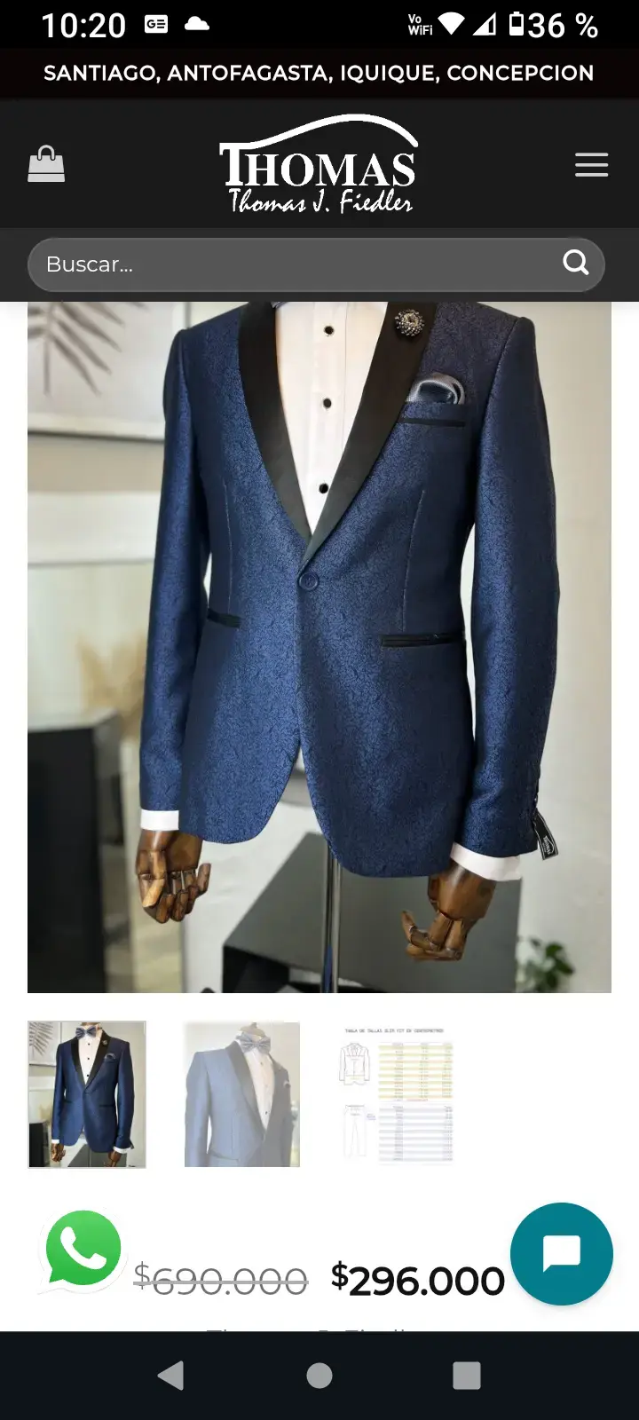 Traje de Hombre Azul Thomas Fiedler - 3