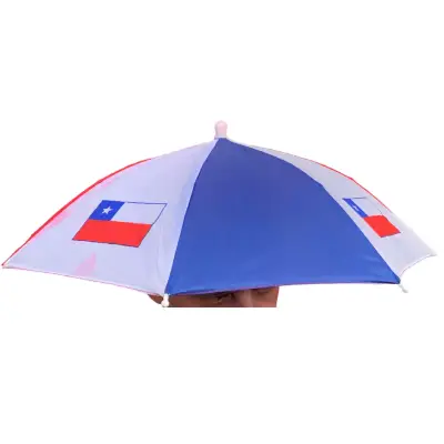 Sombrero paraguas bandera chilena - miniatura 1