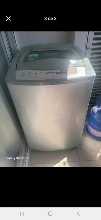 Lavadora automática carga superior gris - miniatura 1