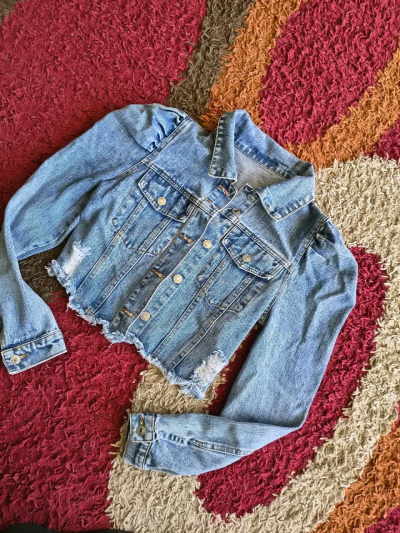 Chaqueta de mezclilla corta para mujer - 2