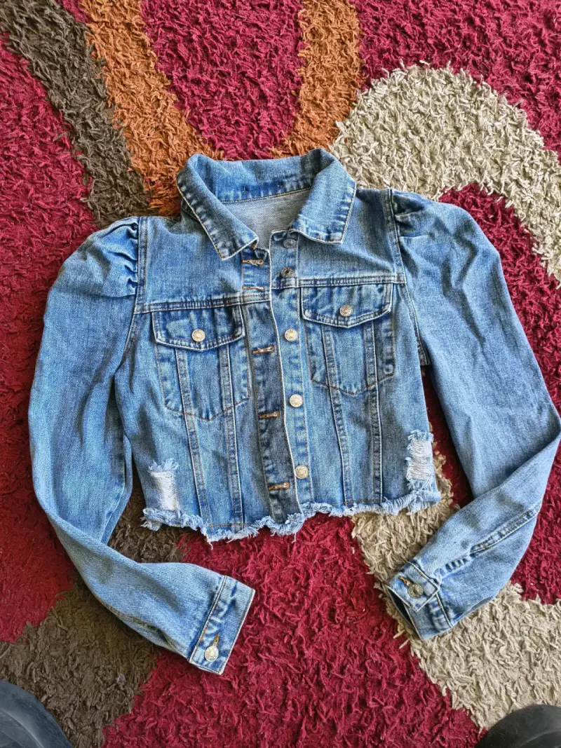 Chaqueta de mezclilla corta para mujer - 3