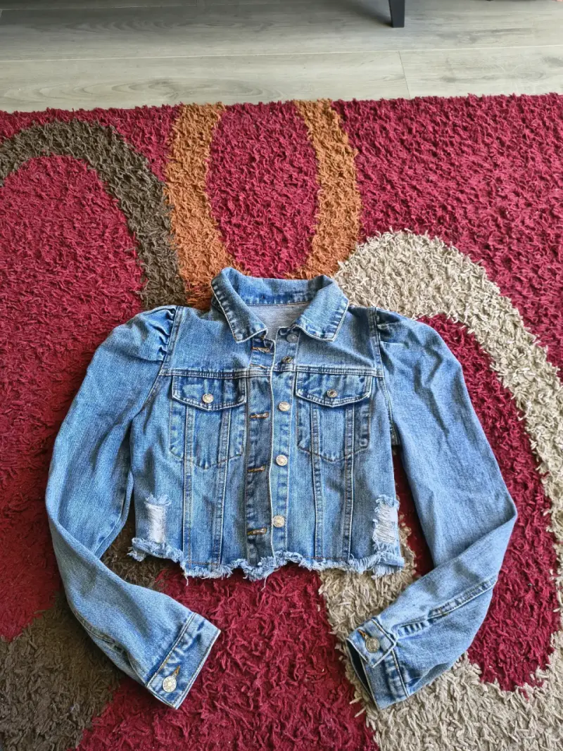 Chaqueta de mezclilla corta para mujer - 4