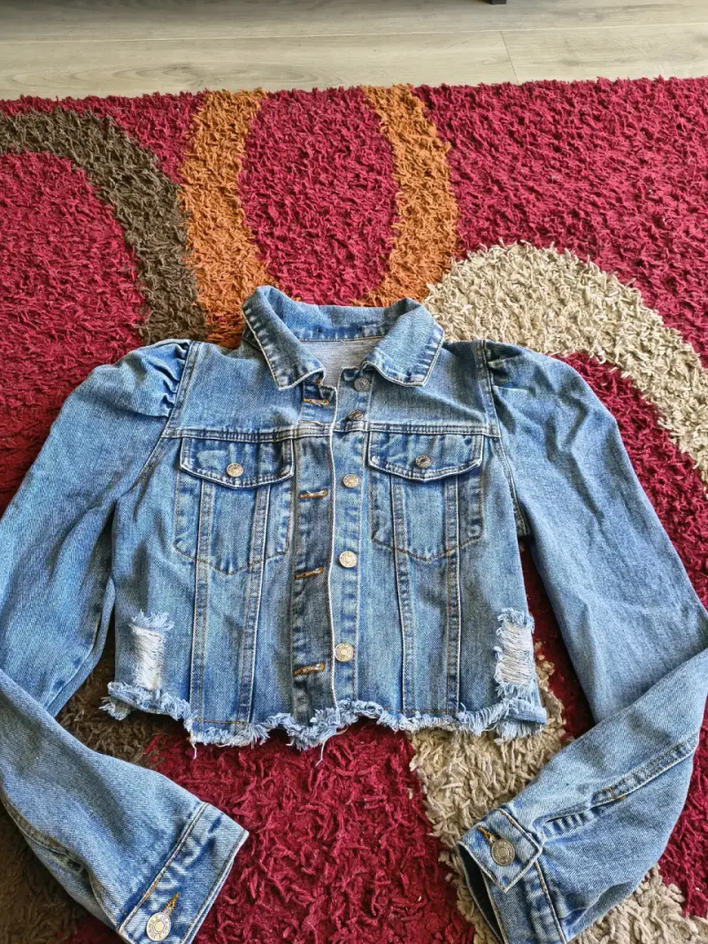 Chaqueta de mezclilla corta para mujer - 5
