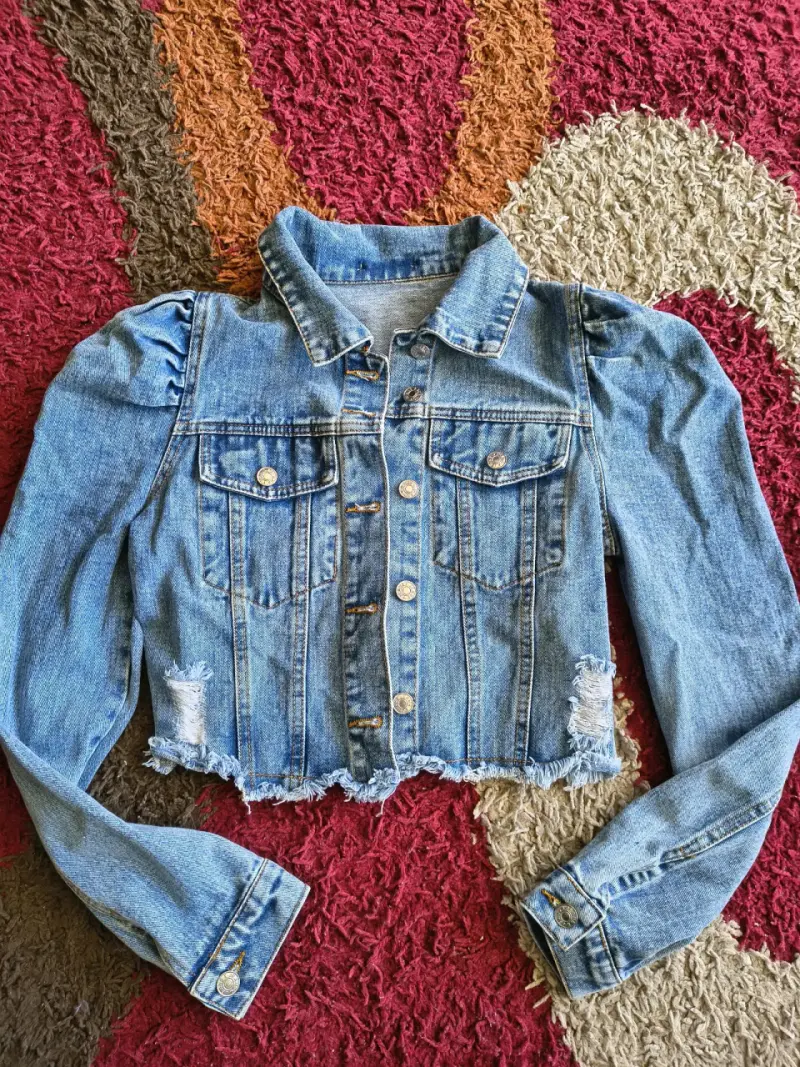 Chaqueta de mezclilla corta para mujer - 6