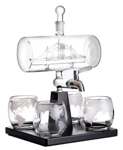 Decantador de Whisky con Vasos de Cristal - miniatura 6