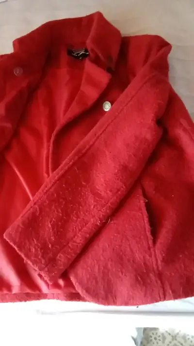 Abrigo rojo de lana Ted Lapidus - miniatura 5