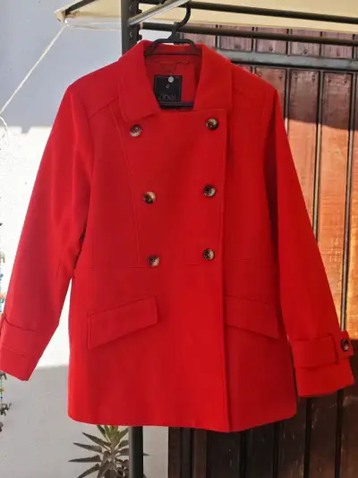 Abrigo rojo de mujer Zibel talla 42 - miniatura 1