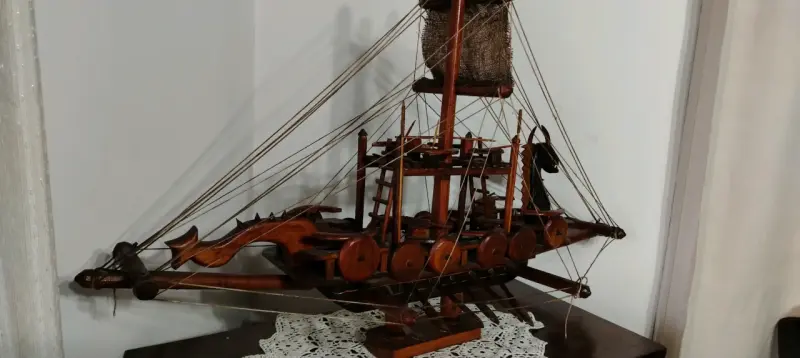 Barco Vikingo de Madera Decorativo Artesanal - 3