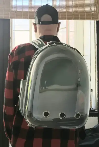 Mochila transportadora para mascotas con ventana transparente - miniatura 2