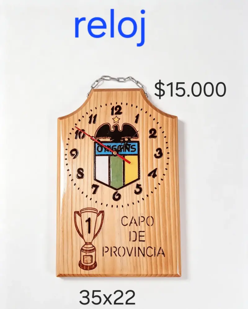 Reloj de Pared Decorativo de Madera con Diseño de Clubes - 1