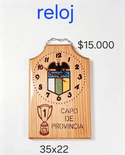 Reloj de Pared Decorativo de Madera con Diseño de Clubes - miniatura 1